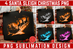 Santa Sleigh PNG, Christmas Holiday Sublimation PNG Product Image 1