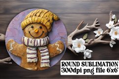 Joyful Circle Coasters Sublimation, Gingerbread Product Image 1