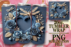 Joyful Colors 20oz tumbler wrap, 3D Heart Product Image 1