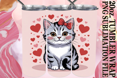 Bright love 20oz tumbler wrap, Valentines Cat Product Image 1