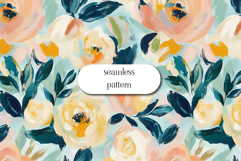 Bold Brushstroke Floral Seamless Pattern Pastel Rose Product Image 1
