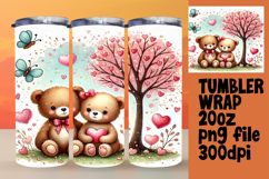 20oz Tumbler Graphic for DIY , Valentine Bear Product Image 1