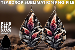 Stylish Teardrop Earrings Art PNG, Leopard Prints Product Image 1