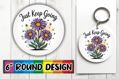 Bright Round Ornaments Sublimation PNG, Flowers Quote Product Image 1