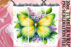 Blissful moments 20oz tumbler wrap, Butterfly Product Image 1