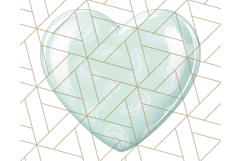 Pastel Puffy Patterned Hearts Clipart PNG, 3D Look Heart Png Product Image 4