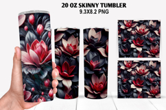 3D Flower Skinny Tumbler 20oz Wrap Design,Flowers Tumble PNG Product Image 1