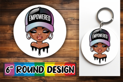Bright Round Coasters Design PNG, Black Woman Product Image 1