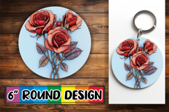 Sleek Keychain Circle Design Template , Beauty Flower Product Image 1