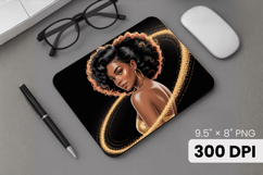 Afro Girl / Woman braided hair Mouse Pad, Black Queen PNG Product Image 1