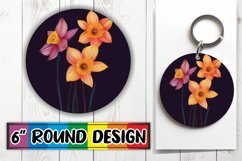 Floral Frenzy Sublimation Circles - Keychain &amp; Car Coaster Product Image 1