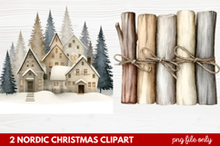 2 Nordic Christmas Clipart | Scandinavian Holiday PNG Product Image 1