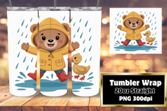 RICH 20oz Tumbler Template for DIY Projects , Cute Bear Product Image 1