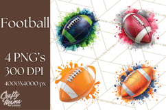 Football Clipart PNG with Team Color Paint Splash Design Product Image 1