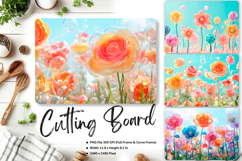 Flower Cutting Board Kitchen Chopping Board Sublimation_72 Product Image 1