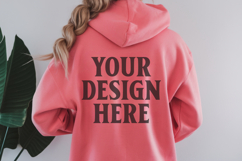 Pink Gildan 18500 Hoodie Sweatshirt Mockup, Unisex Hoodie Product Image 1