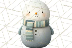 Hygge Winter Snowman PNG Cozy Neutral Christmas Clipart Product Image 5