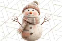 Hygge Winter Snowman PNG Cozy Neutral Christmas Clipart Product Image 2