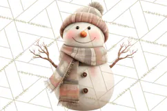 Hygge Winter Snowman PNG Cozy Neutral Christmas Clipart Product Image 2