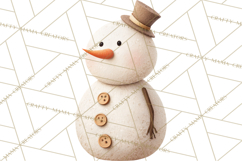Hygge Winter Snowman PNG Cozy Neutral Christmas Clipart Product Image 2