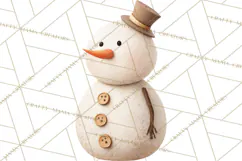 Hygge Winter Snowman PNG Cozy Neutral Christmas Clipart Product Image 2