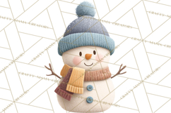 Hygge Winter Snowman PNG Cozy Neutral Christmas Clipart Product Image 3