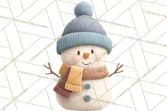 Hygge Winter Snowman PNG Cozy Neutral Christmas Clipart Product Image 3
