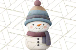 Hygge Winter Snowman PNG Cozy Neutral Christmas Clipart Product Image 4