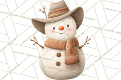 Hygge Winter Snowman PNG Cozy Neutral Christmas Clipart Product Image 5