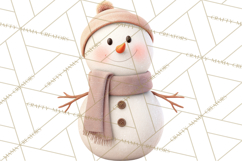 Hygge Winter Snowman PNG Cozy Neutral Christmas Clipart Product Image 2