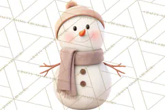 Hygge Winter Snowman PNG Cozy Neutral Christmas Clipart Product Image 2