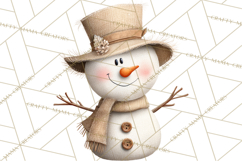 Hygge Winter Snowman PNG Cozy Neutral Christmas Clipart Product Image 4