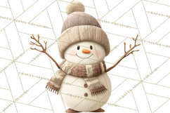 Hygge Winter Snowman PNG Cozy Neutral Christmas Clipart Product Image 3