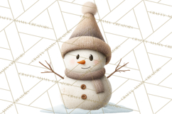 Hygge Winter Snowman PNG Cozy Neutral Christmas Clipart Product Image 4