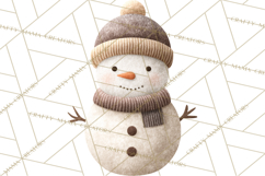 Hygge Winter Snowman PNG Cozy Neutral Christmas Clipart Product Image 5