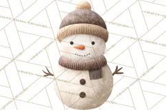 Hygge Winter Snowman PNG Cozy Neutral Christmas Clipart Product Image 5