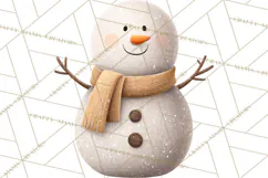 Hygge Winter Snowman PNG Cozy Neutral Christmas Clipart Product Image 3