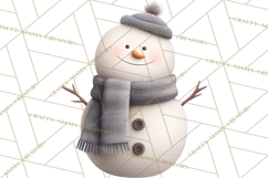 Hygge Winter Snowman PNG Cozy Neutral Christmas Clipart Product Image 5