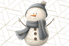 Hygge Winter Snowman PNG Cozy Neutral Christmas Clipart Product Image 2