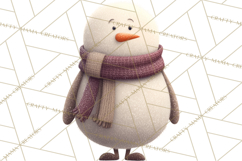 Hygge Winter Snowman PNG Cozy Neutral Christmas Clipart Product Image 3