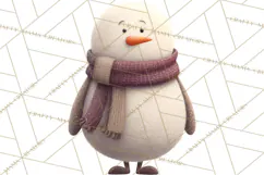 Hygge Winter Snowman PNG Cozy Neutral Christmas Clipart Product Image 3