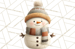 Hygge Winter Snowman PNG Cozy Neutral Christmas Clipart Product Image 4