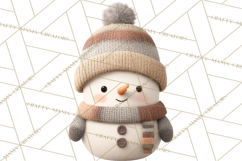 Hygge Winter Snowman PNG Cozy Neutral Christmas Clipart Product Image 5