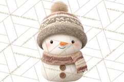 Hygge Winter Snowman PNG Cozy Neutral Christmas Clipart Product Image 2