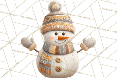 Hygge Winter Snowman PNG Cozy Neutral Christmas Clipart Product Image 3