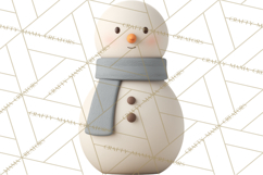 Hygge Winter Snowman PNG Cozy Neutral Christmas Clipart Product Image 4