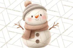 Hygge Winter Snowman PNG Cozy Neutral Christmas Clipart Product Image 2