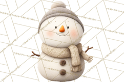 Hygge Winter Snowman PNG Cozy Neutral Christmas Clipart Product Image 4