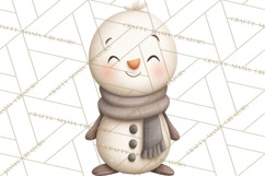 Hygge Winter Snowman PNG Cozy Neutral Christmas Clipart Product Image 3