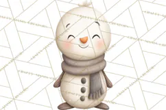 Hygge Winter Snowman PNG Cozy Neutral Christmas Clipart Product Image 3